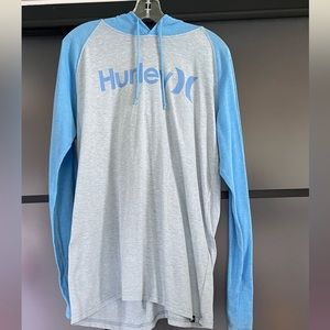 Large gray and blue hurley hoodie